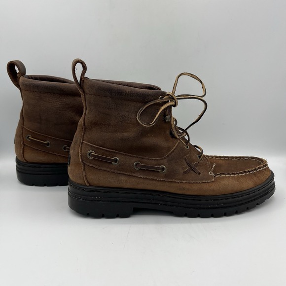 Vintage Ralph Lauren Polo Sport Boots Womens 7‎ Brown Country Ranger Moc Leather - Picture 9 of 16
